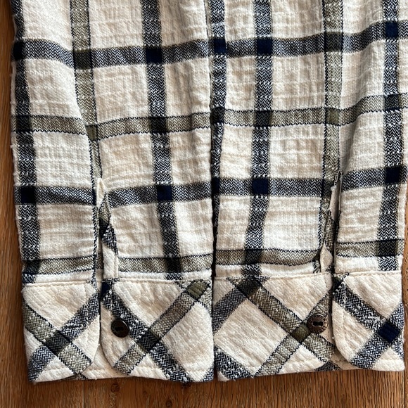 CURRENT ELLIOT Perfect Shirt in Gable Green Woodland Textured Plaid Shirt Size 1 - Picture 7 of 15